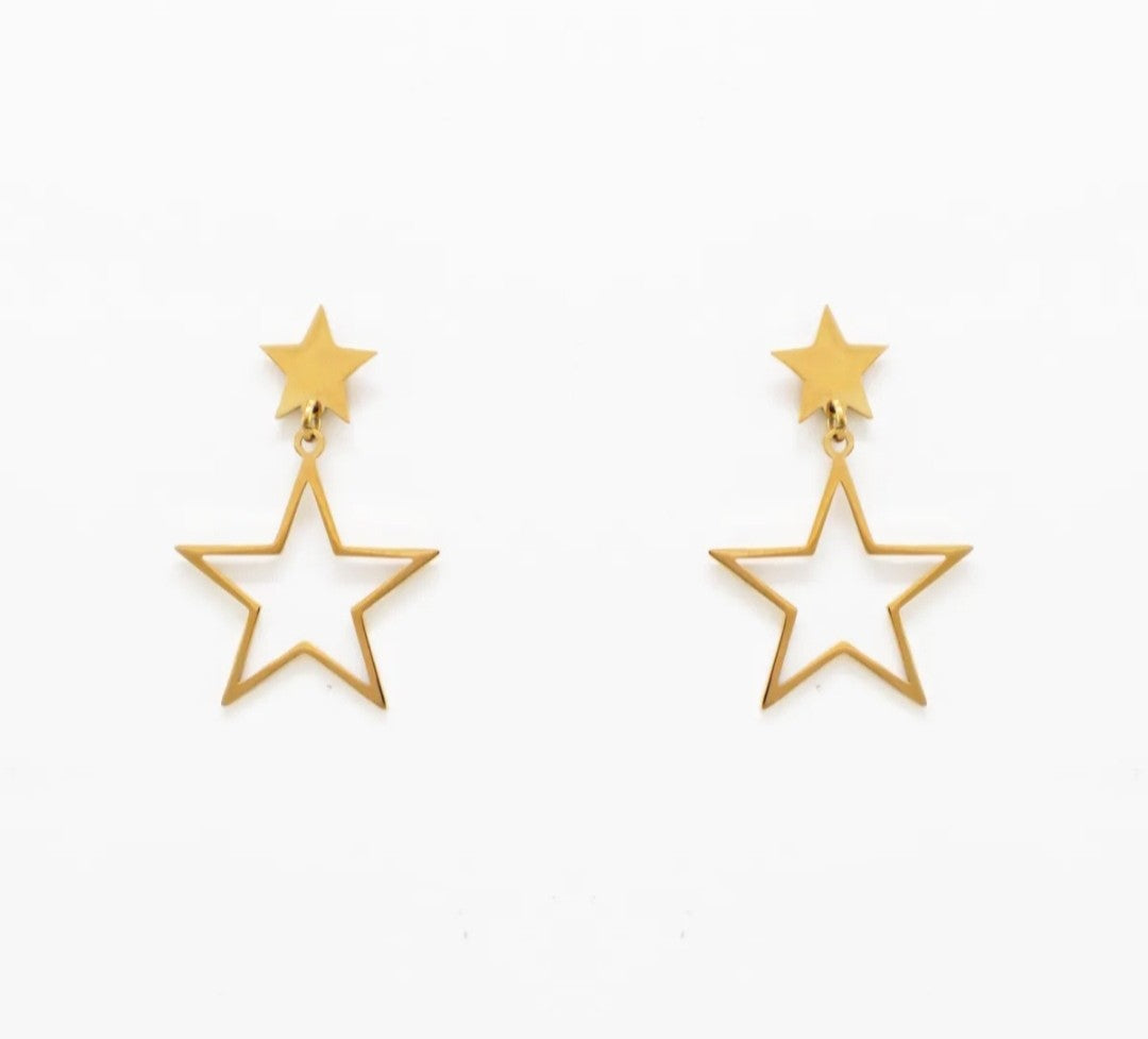 Pendientes estrella colgante