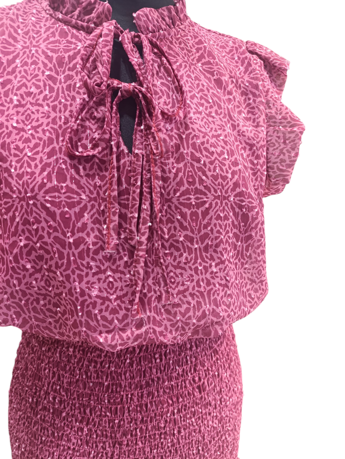 Vestido nidos lazos rosa