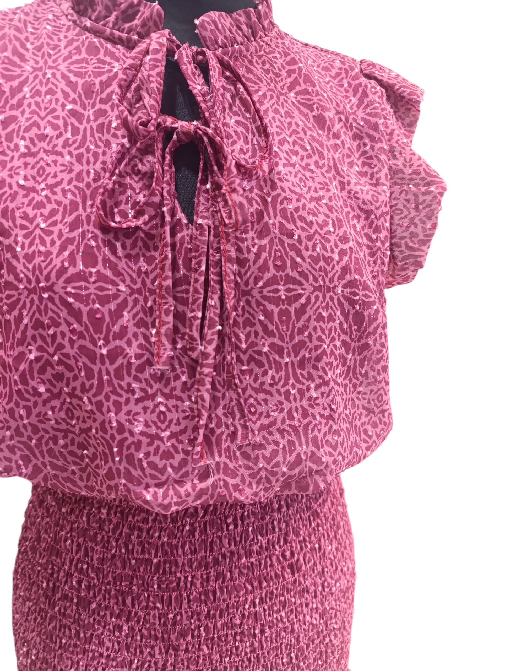 Vestido nidos lazos rosa