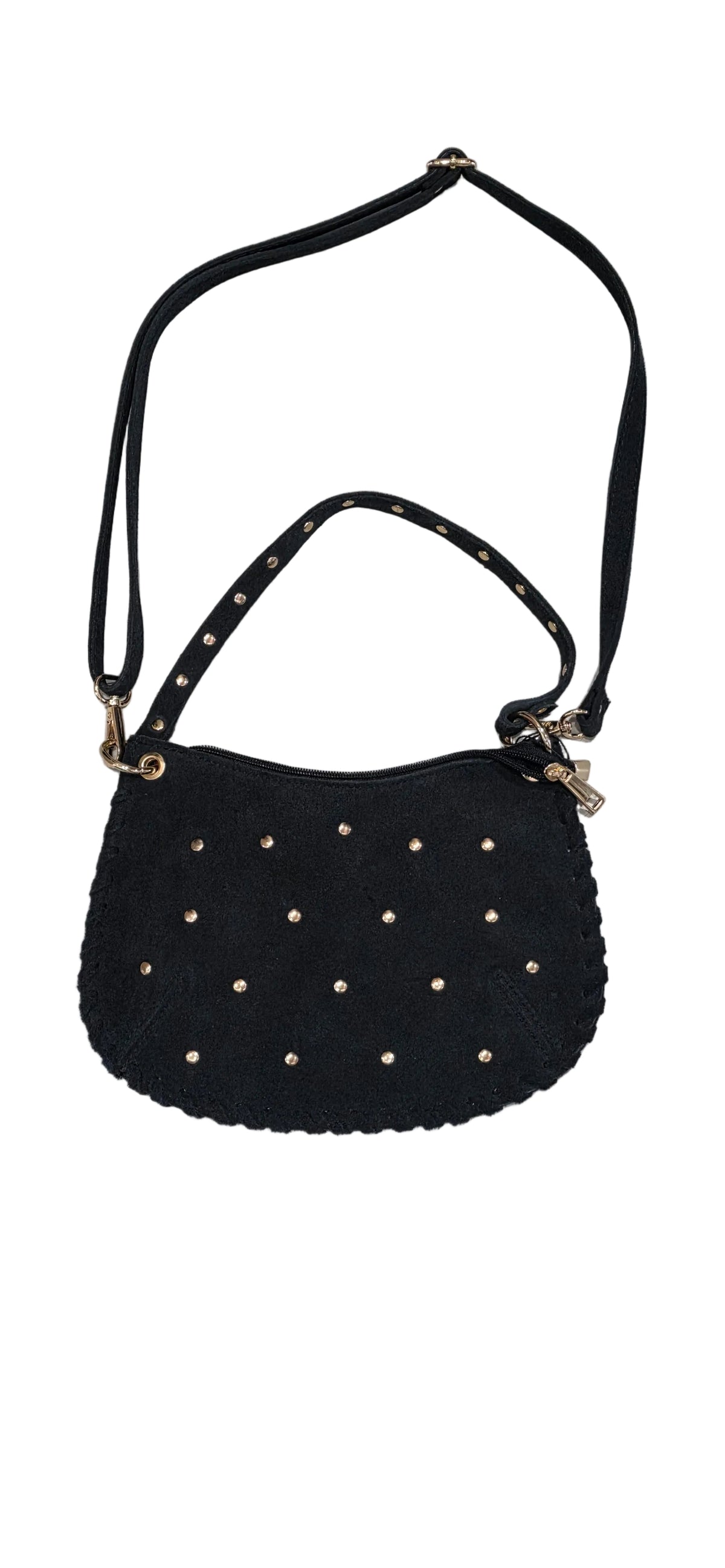 Bolso de piel negro tachas