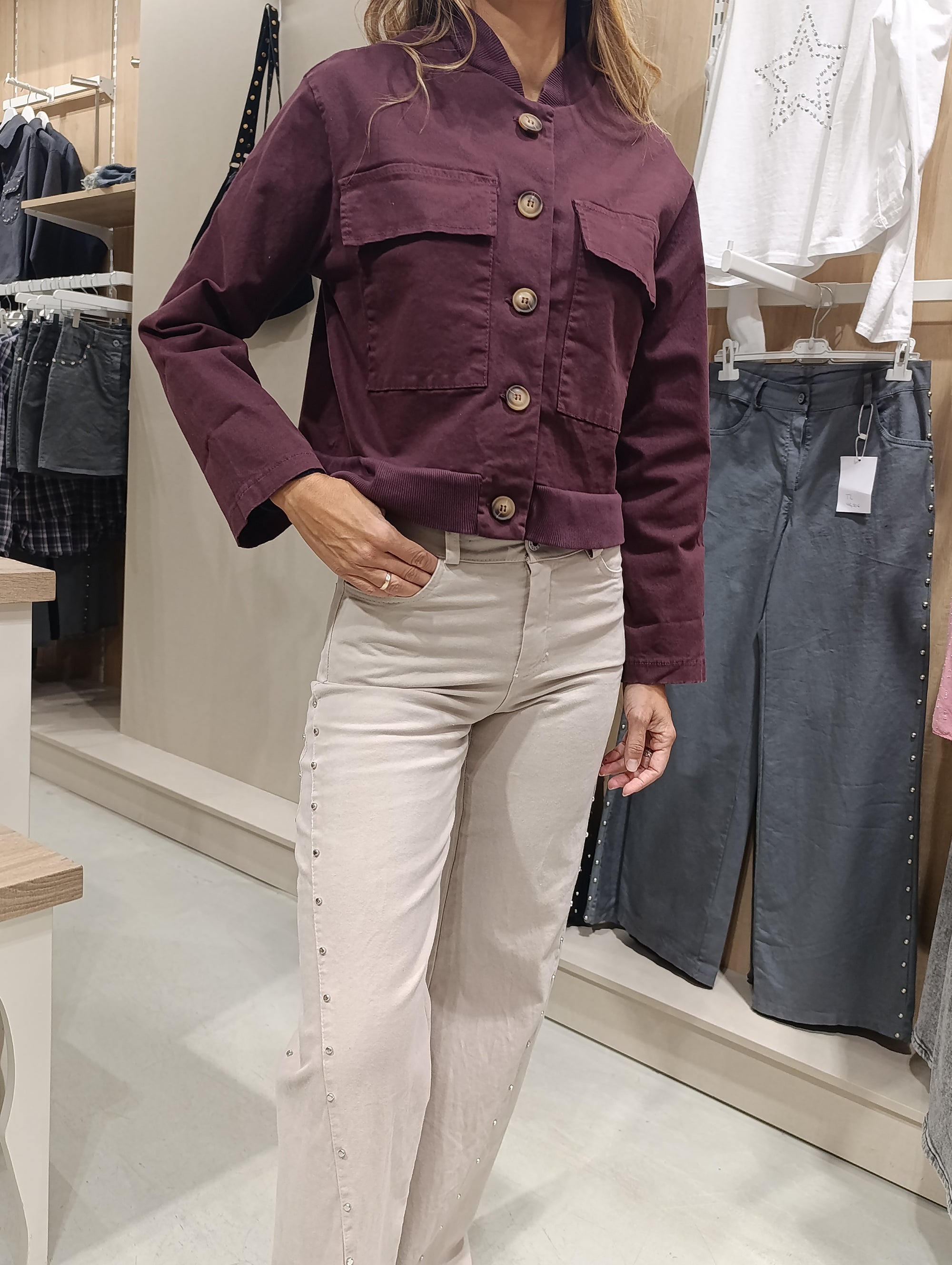 Cazadora Luca burdeos